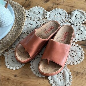 Born Terracotta Leather Platform sandals